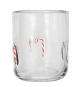 Drinking Glass w/ Embedded Holiday Icon Pattern