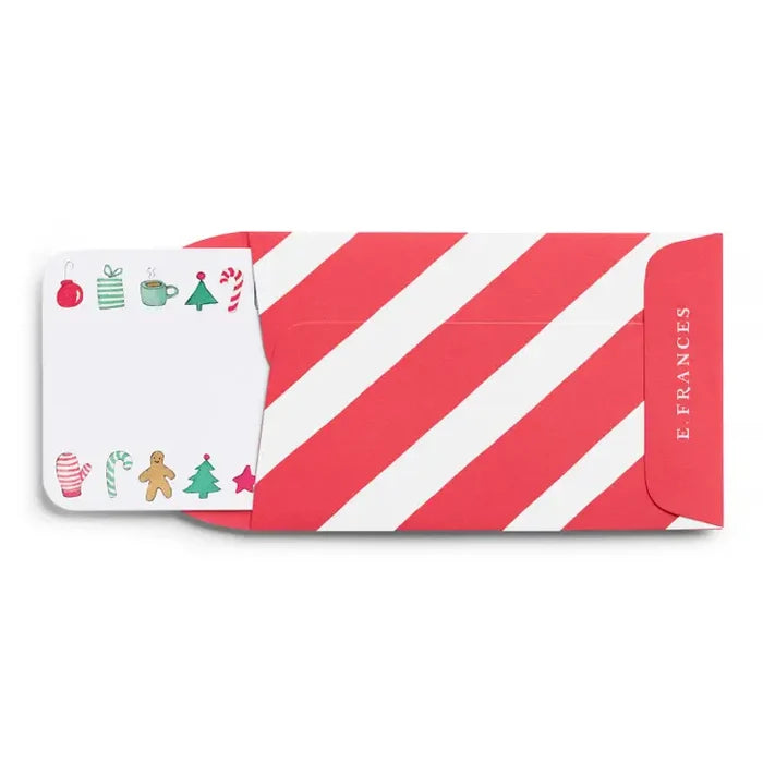 E Frances Little Notes Envelopes -Candy Cane Stripe