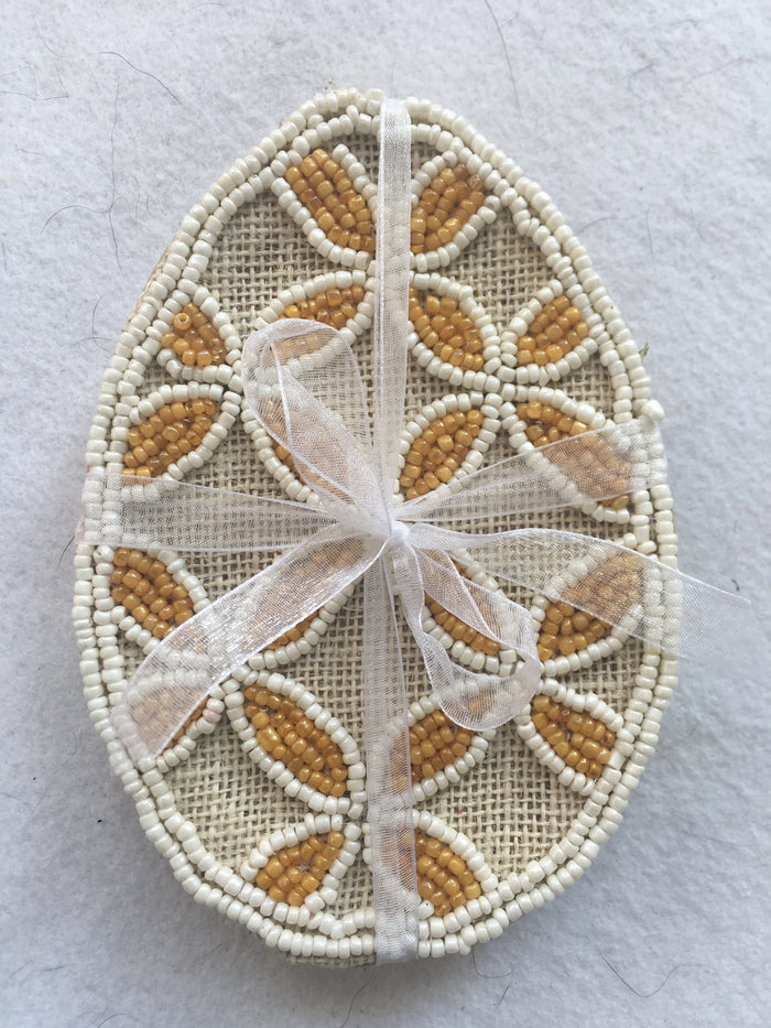 Easter Egg Shaped Beaded Coaster Set