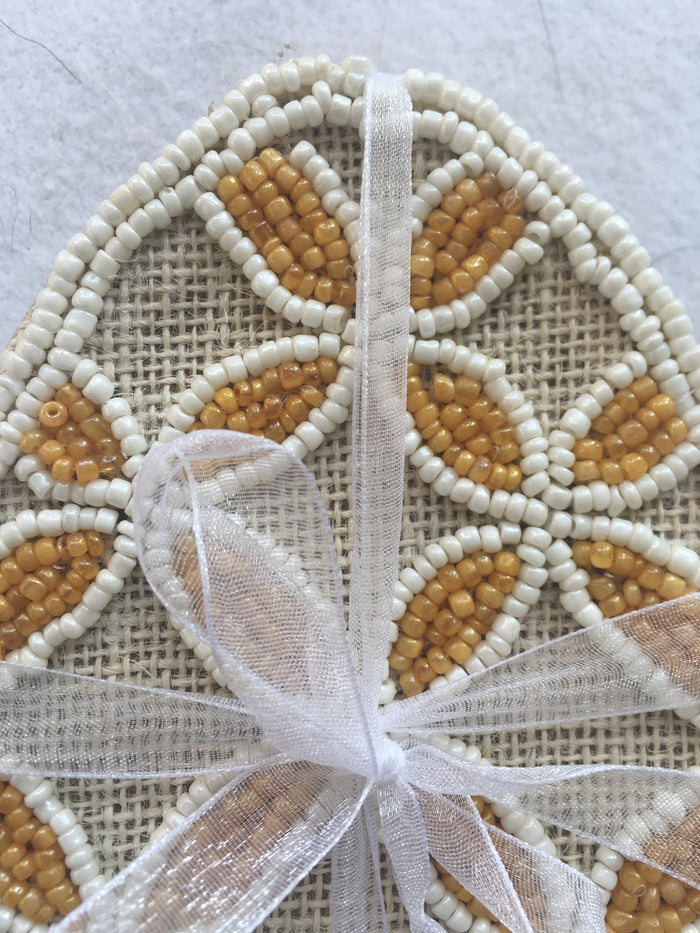 Easter Egg Shaped Beaded Coaster Set