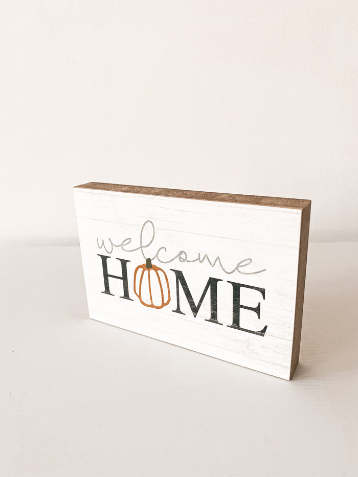 Fall "Welcome Home" Block Sign