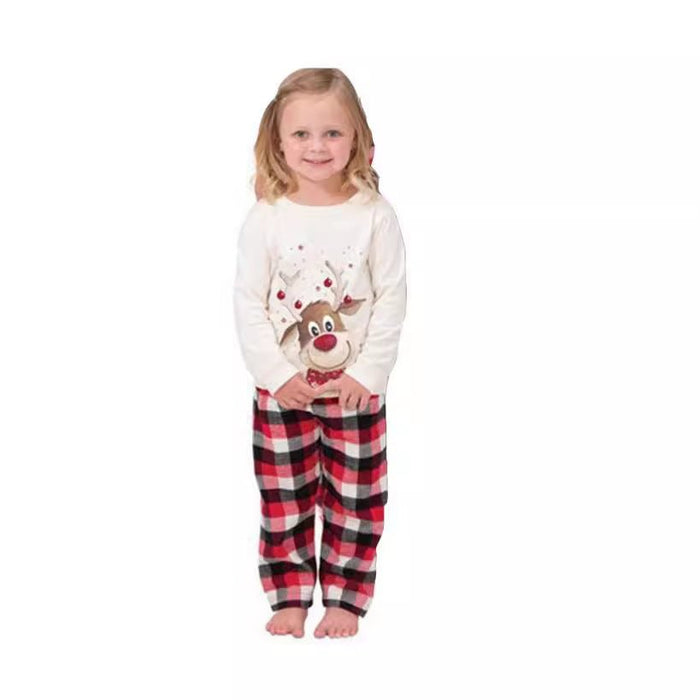 Family Matching Cartoon Cute Elk Design Pajama