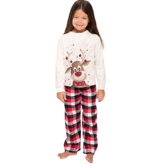 Family Matching Cartoon Cute Elk Design Pajama