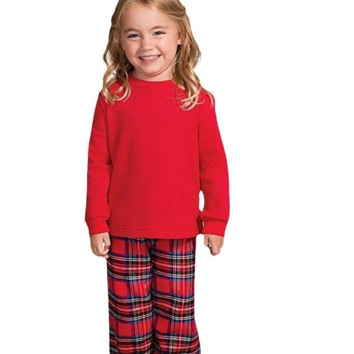 Family Matching Christmas Red Color Design Pajama Set