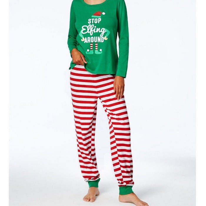 Family Matching Green Christmas Style Design Pajama