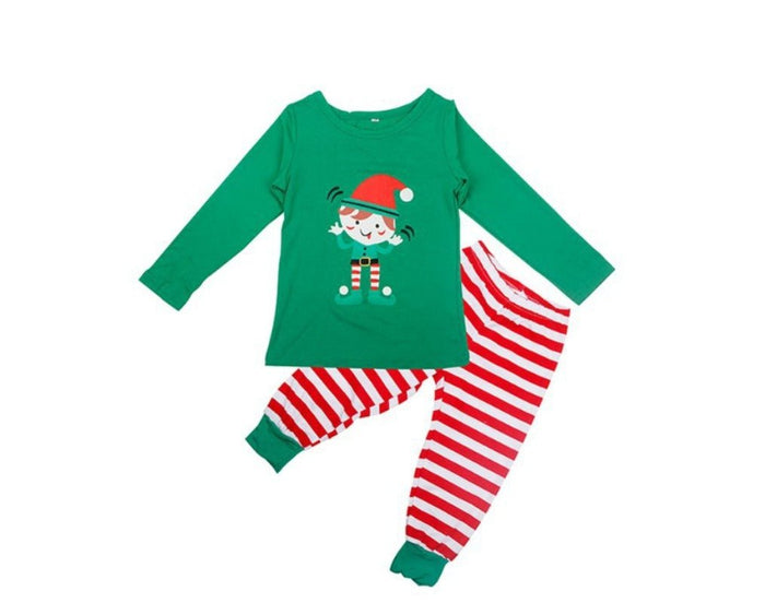 Family Matching Green Christmas Style Design Pajama