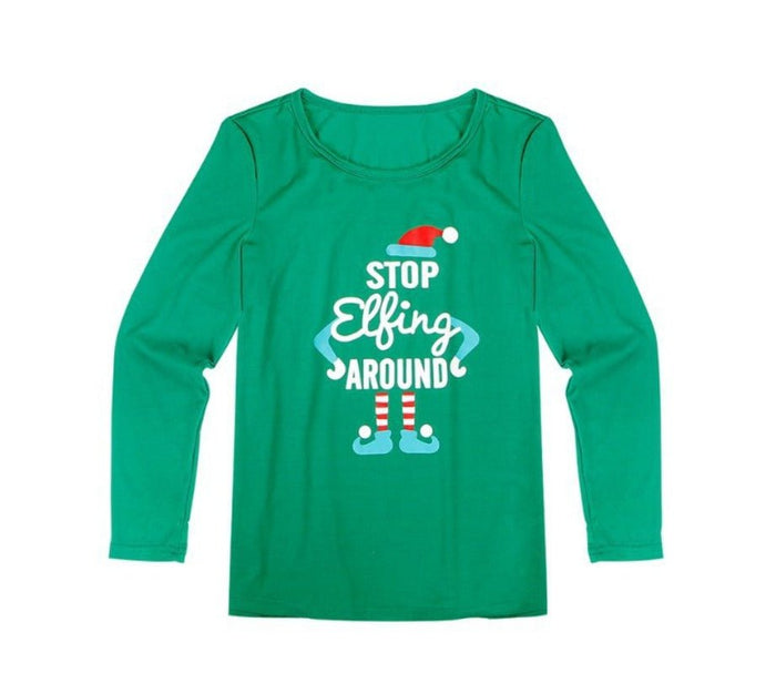 Family Matching Green Christmas Style Design Pajama