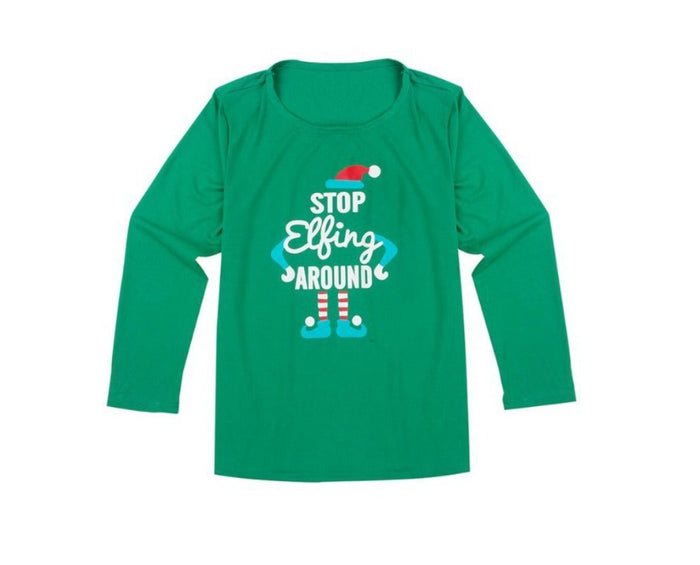 Family Matching Green Christmas Style Design Pajama