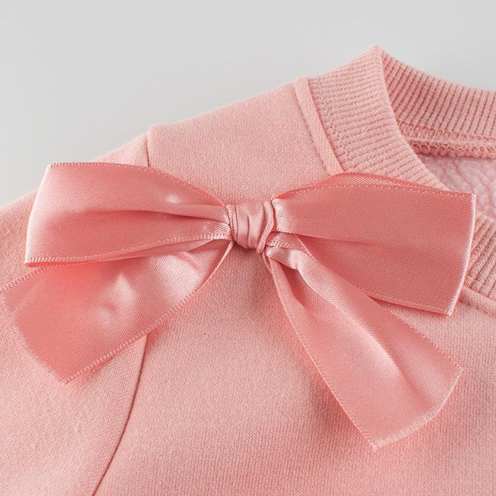 Fashionable Toddler Girl's Pink Bowknot Sweatshirt