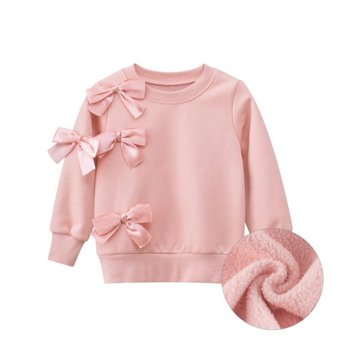 Fashionable Toddler Girl's Pink Bowknot Sweatshirt