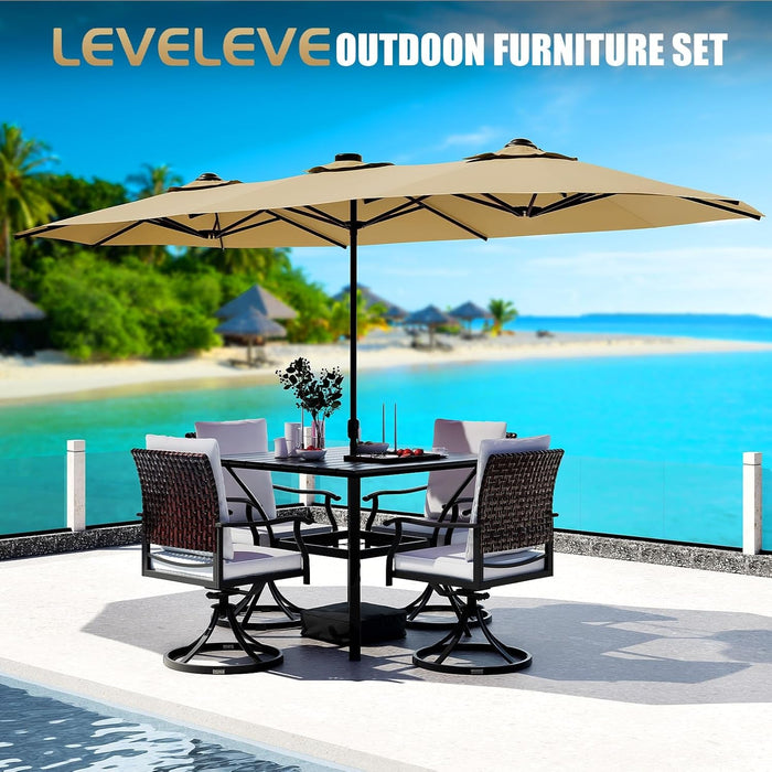 Fifteen Foot Double Sided Outdoor Terrace Umbrella