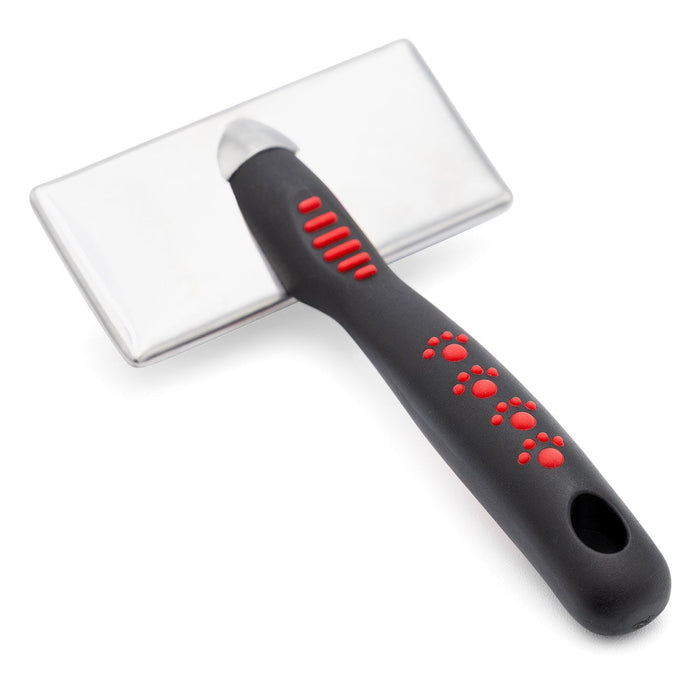Fine-Bristle Pet Slicker with Red Grip