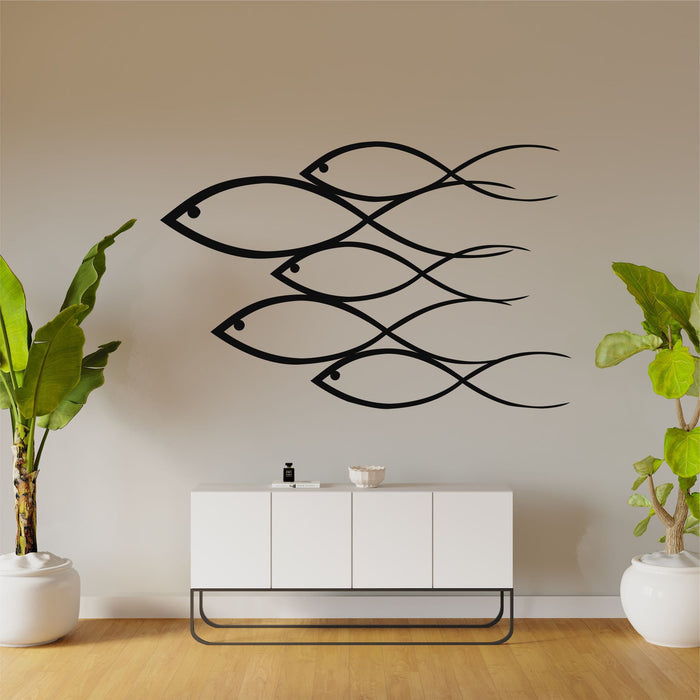 Fish Family Metal Wall Art