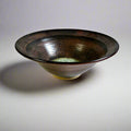 Flaired Glass Accent Stoneware Bowl 10" Ancient Copper