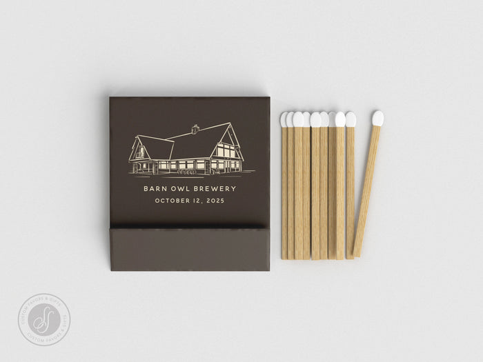 Foiled Wedding Matchbooks #15 - Custom Venue Wedding Matches, Match Book, Wedding Match Favors, Match Books, Candle Matches, Party Matches