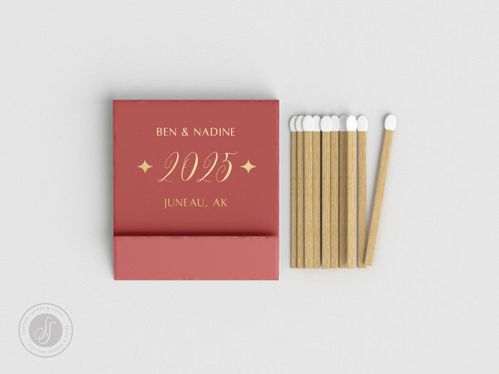 Foiled Wedding Matchbooks #19 - Wedding Matches, Match Book, Wedding Match Favors, Match Books, Candle Matches, Bridal Favors, Party Matches