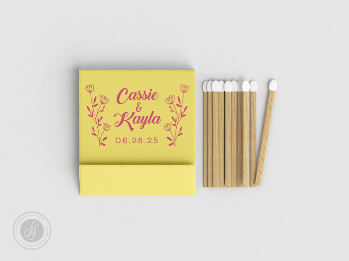 Foiled Wedding Matchbooks #24 - Wedding Matches, Match Book, Wedding Match Favors, Match Books, Candle Matches, Bridal Favors, Party Matches
