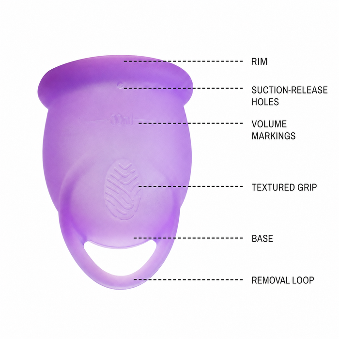 Folio Reusable Menstrual Cup with Loop Stem