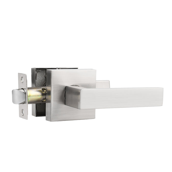Front Door Levers and Double Cylinder Deadbolts Lock Set (Keyed Alike), Satin Nickel Finish - Probrico