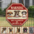 Funny Warning Signs, Gifts For Dog Lovers, Area Patrolled By Security Co, Personalized Housewarming Gifts
