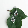 Garnet Leaf  Earrings