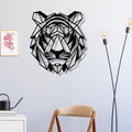 Geometric Tiger Head Metal Wall Art