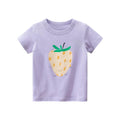 Girls Strawberry Pattern Short Sleeve T-shirt
