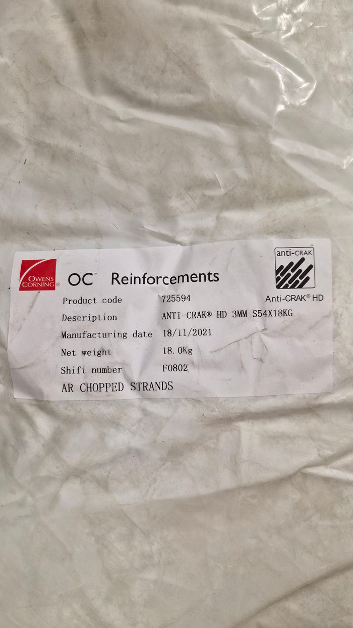 Glass Fiber Reinforcement - Chopped Fiber AR Anti-Crak® 3mm Owens Corning