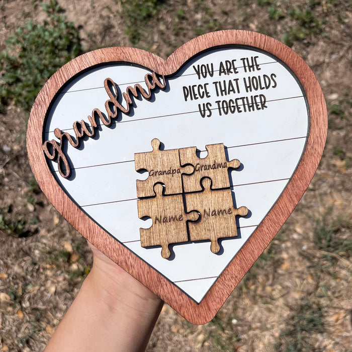 Grandma Heart Puzzle Sign
