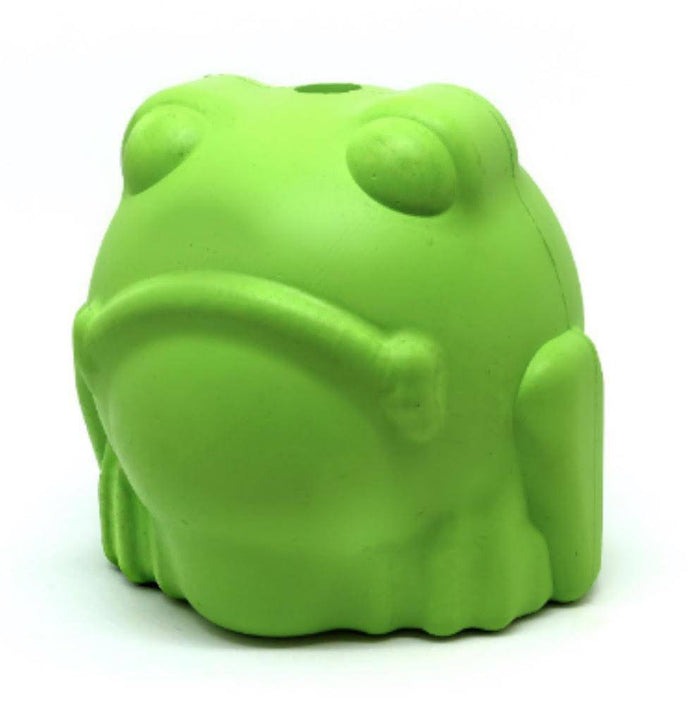 Green Bull Frog Rubber Treat Toy