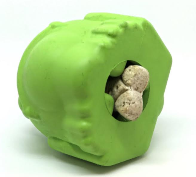 Green Bull Frog Rubber Treat Toy