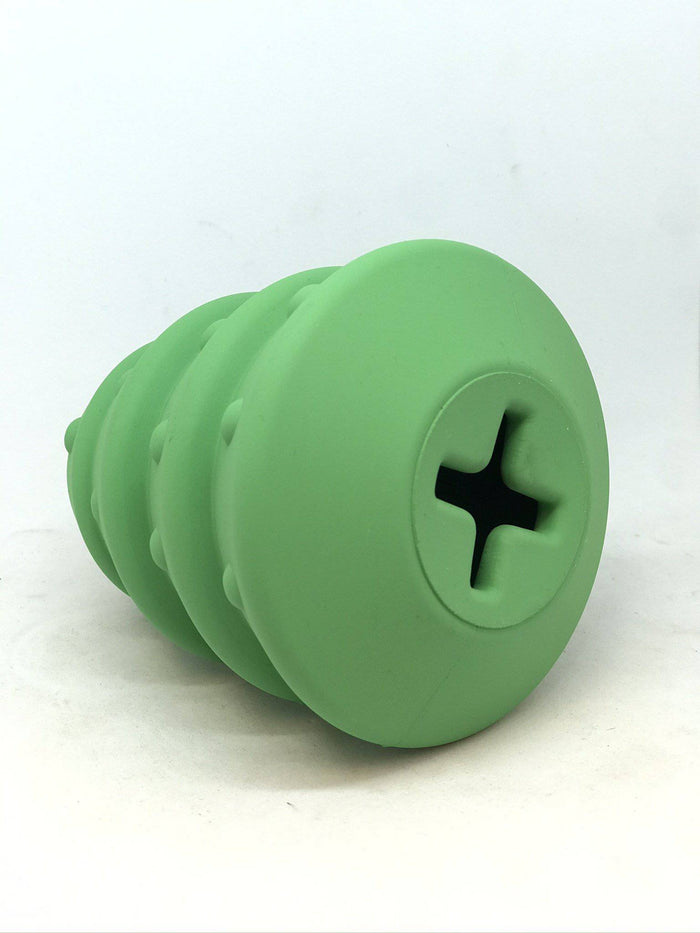Green Holiday Tree Rubber Treat Toy