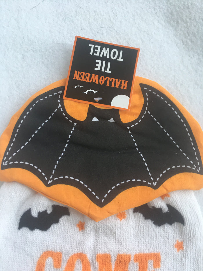 Halloween Come In For A Bite Kitchen Tie Towel