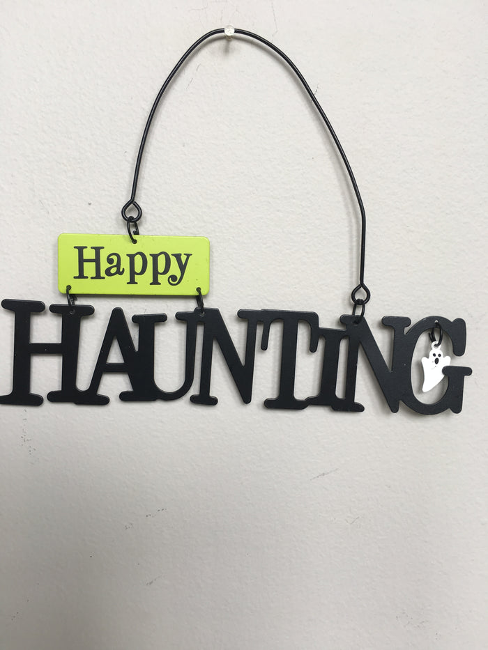 Halloween Hallmark Metal Happy Haunting Hanger