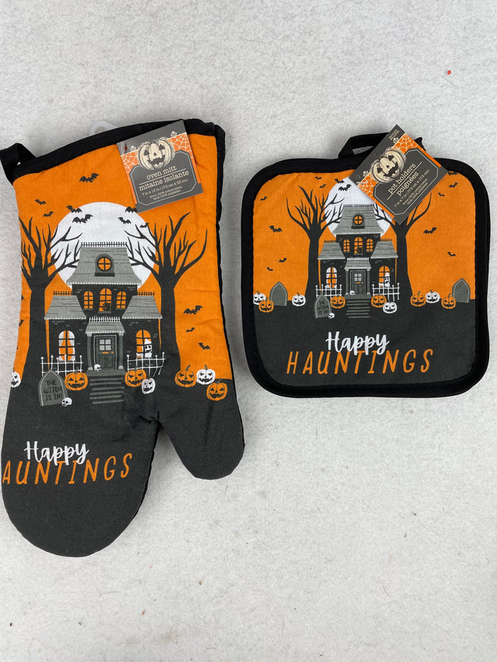 Halloween Happy Hauntings Kitchen Oven Mitt or Pot Holders