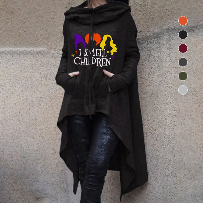 Halloween Printed Hoodie Lightweight Acetate Fabric for Cozy Fall Wear