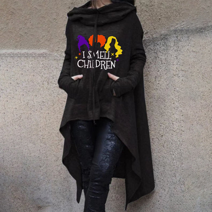 Halloween Printed Hoodie Lightweight Acetate Fabric for Cozy Fall Wear