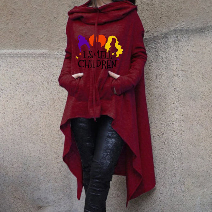 Halloween Printed Hoodie Lightweight Acetate Fabric for Cozy Fall Wear