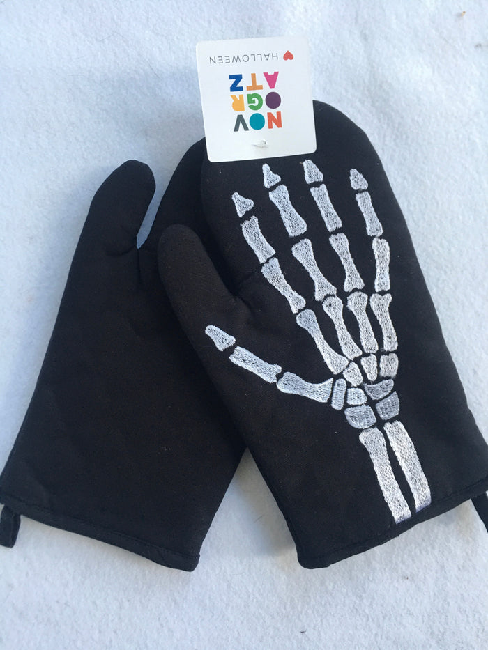 Halloween Skeleton Hands Set of 2 Kitchen Gloves