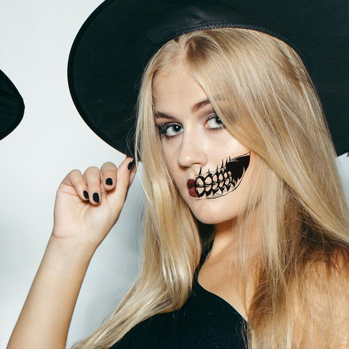 Halloween Temporary Tattoo Stickers for Scary Clown Mouth & Scars