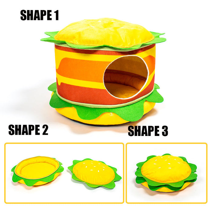 Hamburger Cave and Fries Pet Beds