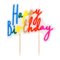 rainbow script cursive triple wick birthday candle