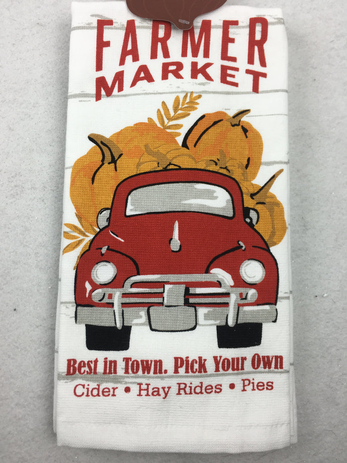 Harvest Farmer Market Set of Two 100% Cotton Kitchen Towels