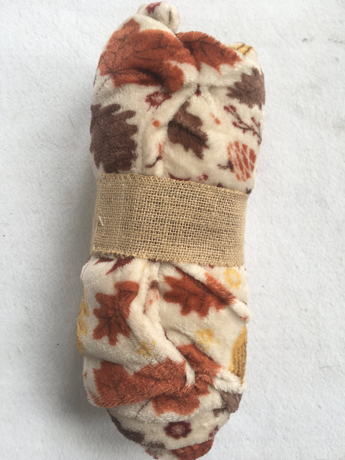 Harvest Leaves Brown Tones Blanket Throw