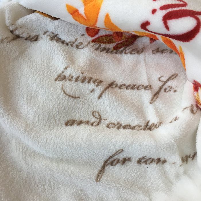 Harvest Marigold Fields Plush Thanksgiving Blanket Throw
