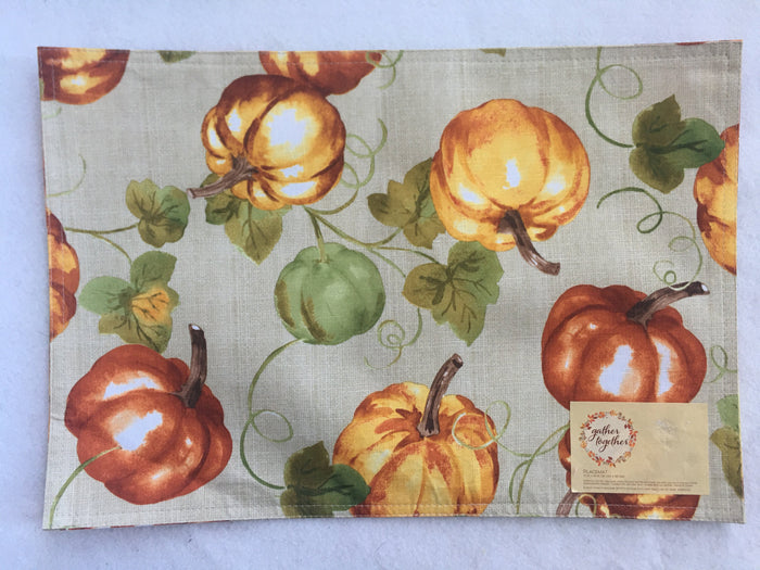 Harvest Orange and Green Pumpkins Placemat