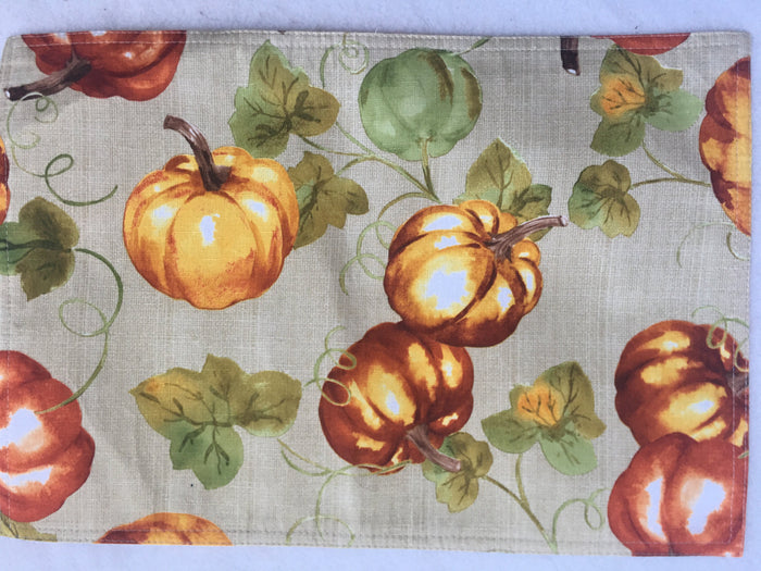 Harvest Orange and Green Pumpkins Placemat
