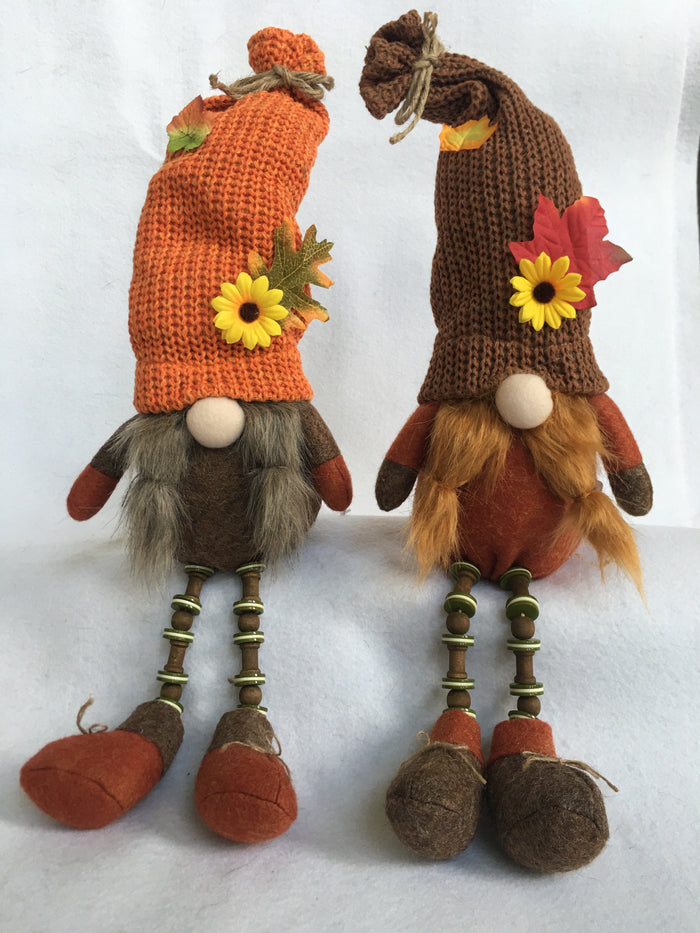 Harvest Plush Girl Gnome With Dangling Legs