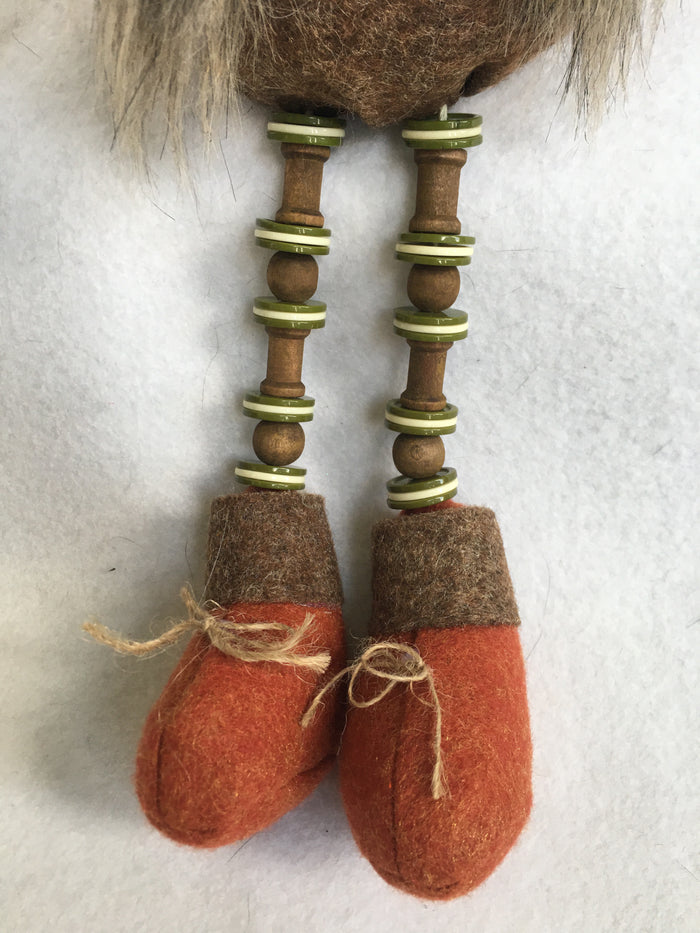 Harvest Plush Girl Gnome With Dangling Legs