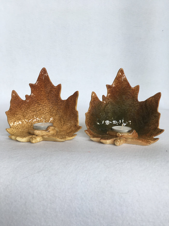 Harvest Standing Leaf Candle Holder